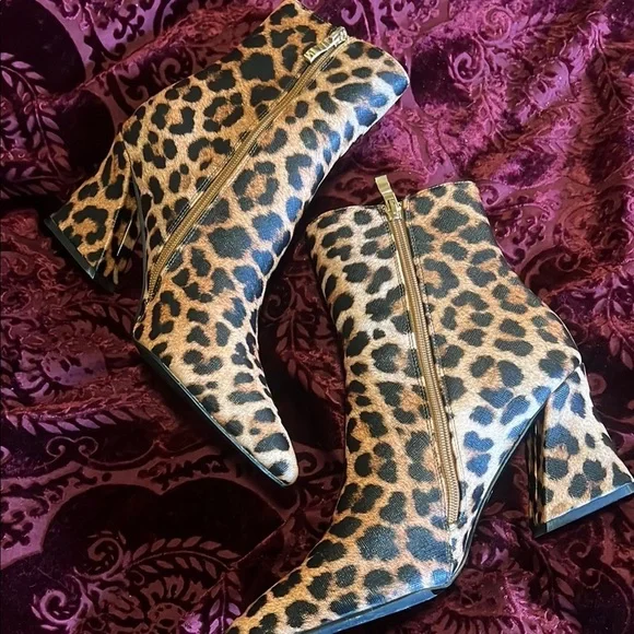 Ninety Union Leopard Print Ankle Boots 10 - Picture 2 of 7